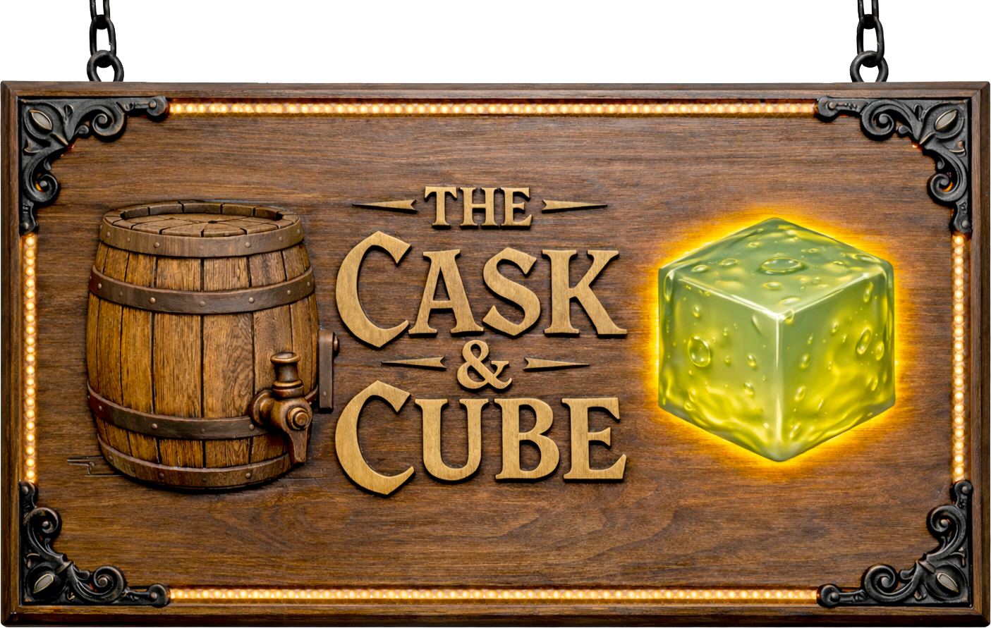 The Cask & Cube tavern sign